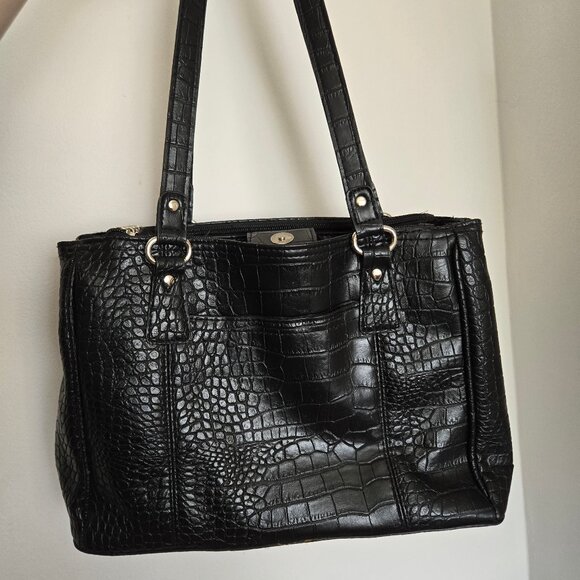 Faux Crocodile Shoulder Bag - Picture 2 of 8
